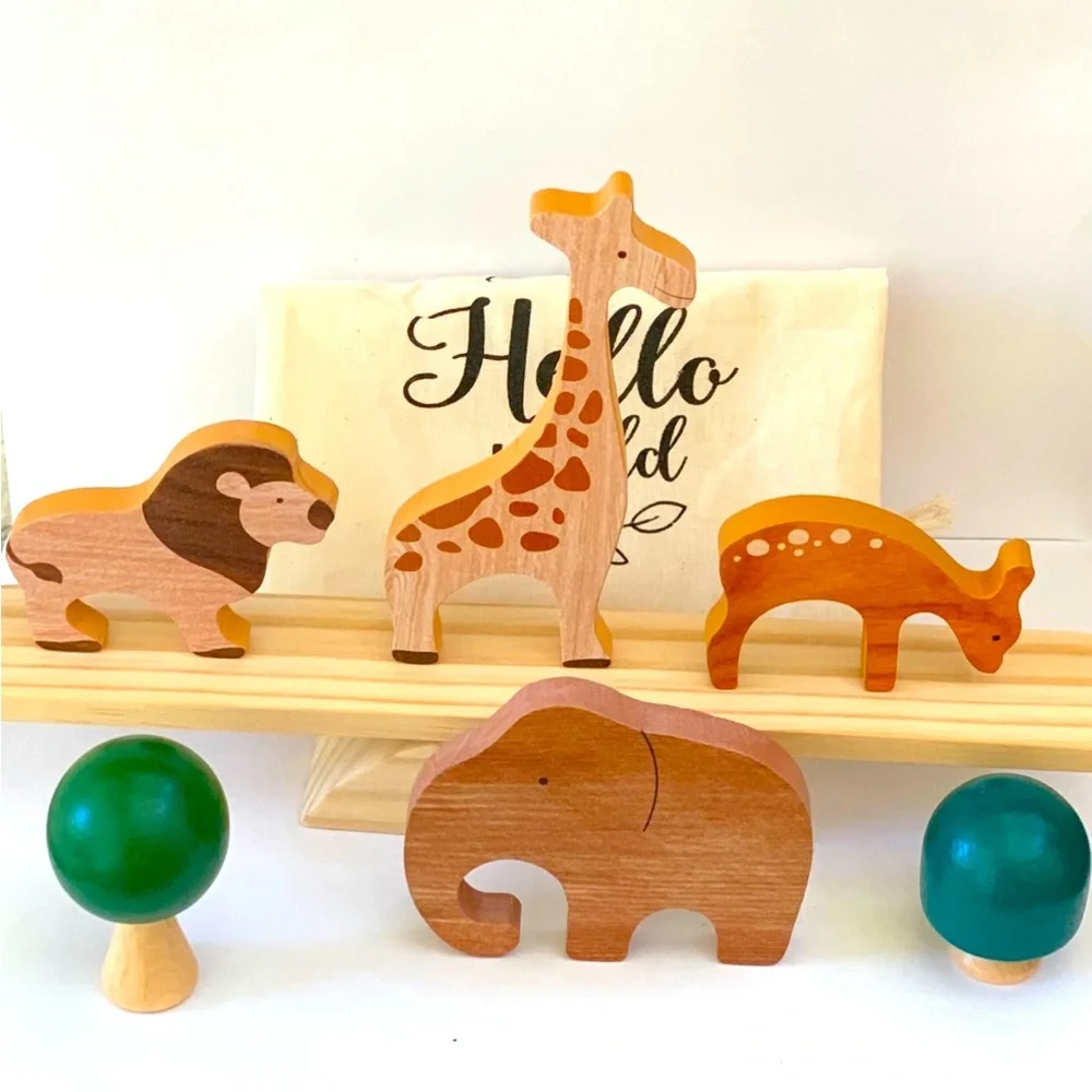 Woden Montessori Animal Balance Blocks Toy. - Picture 3 of 3